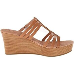 UGG Australia Mattie Leather Platform Wedge Strappy Sandals 8 Stacked Heels 70s
